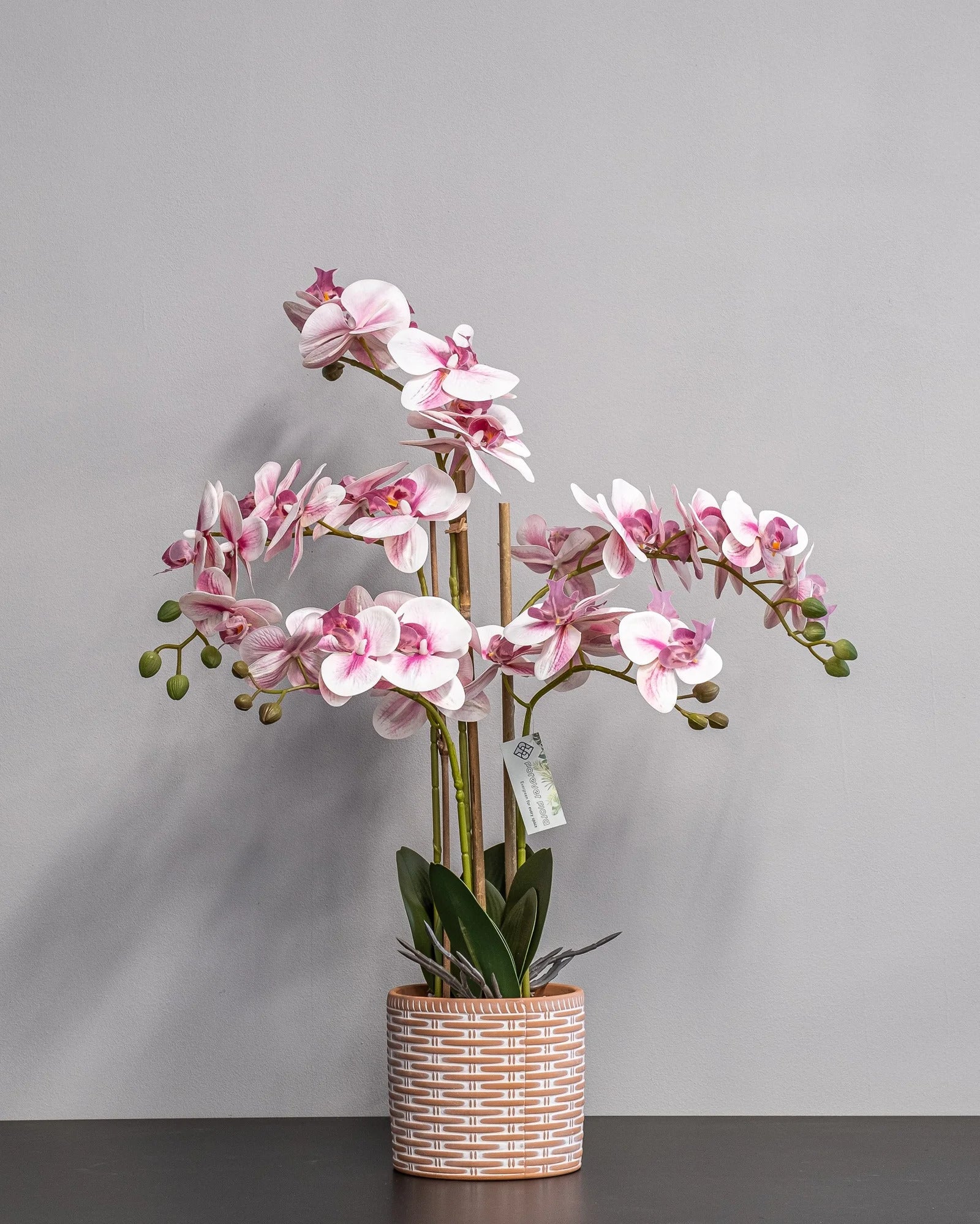 Konstgjord orkidé med rosa blommor – 40 × 60 cm som dekorativ produkt för hem och inredning