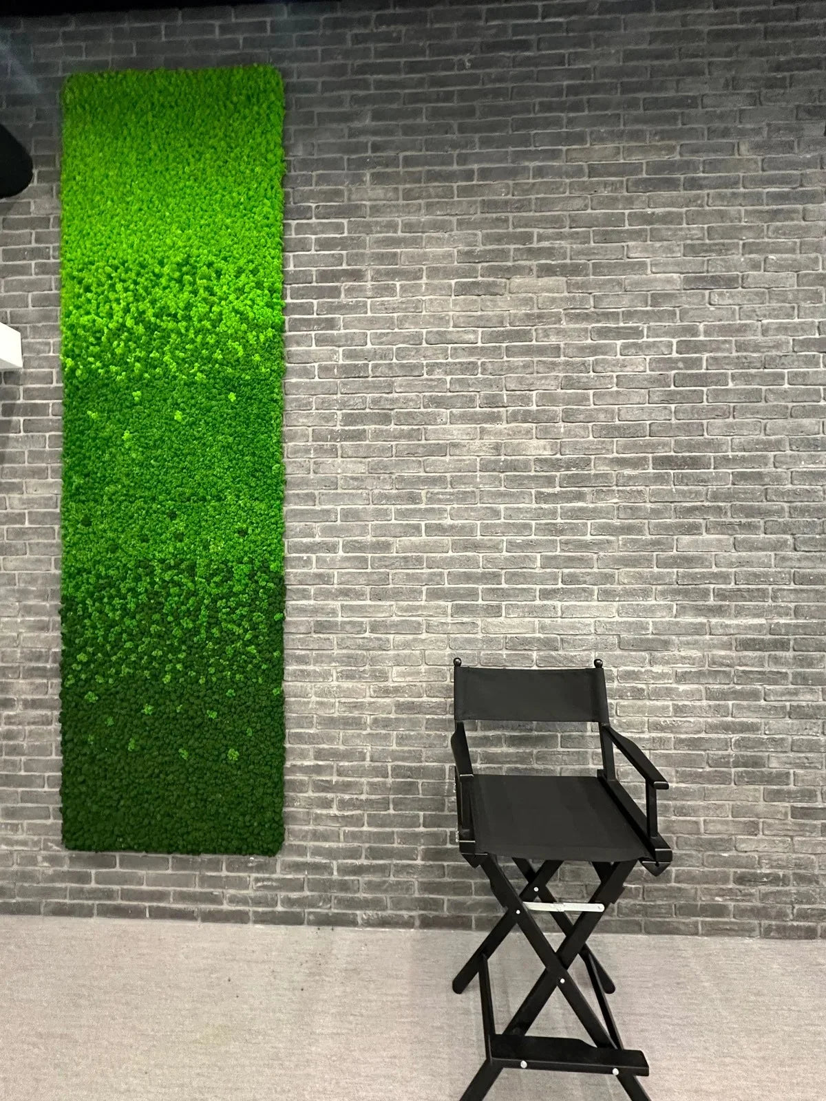 Modern mossvägg med en elegant fade-effekt, installerad i en lokal i Göteborg.