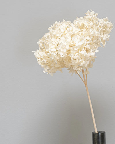 Närbild på detaljerna i Hortensia Lång 60 cm i blågrå