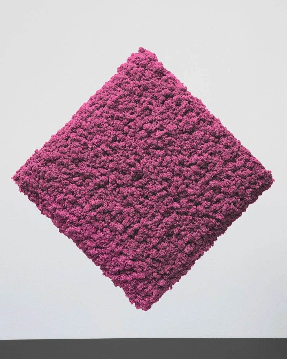 Islandmoos-Paneel in quadratischer Form im Rotton – 50 × 50 cm