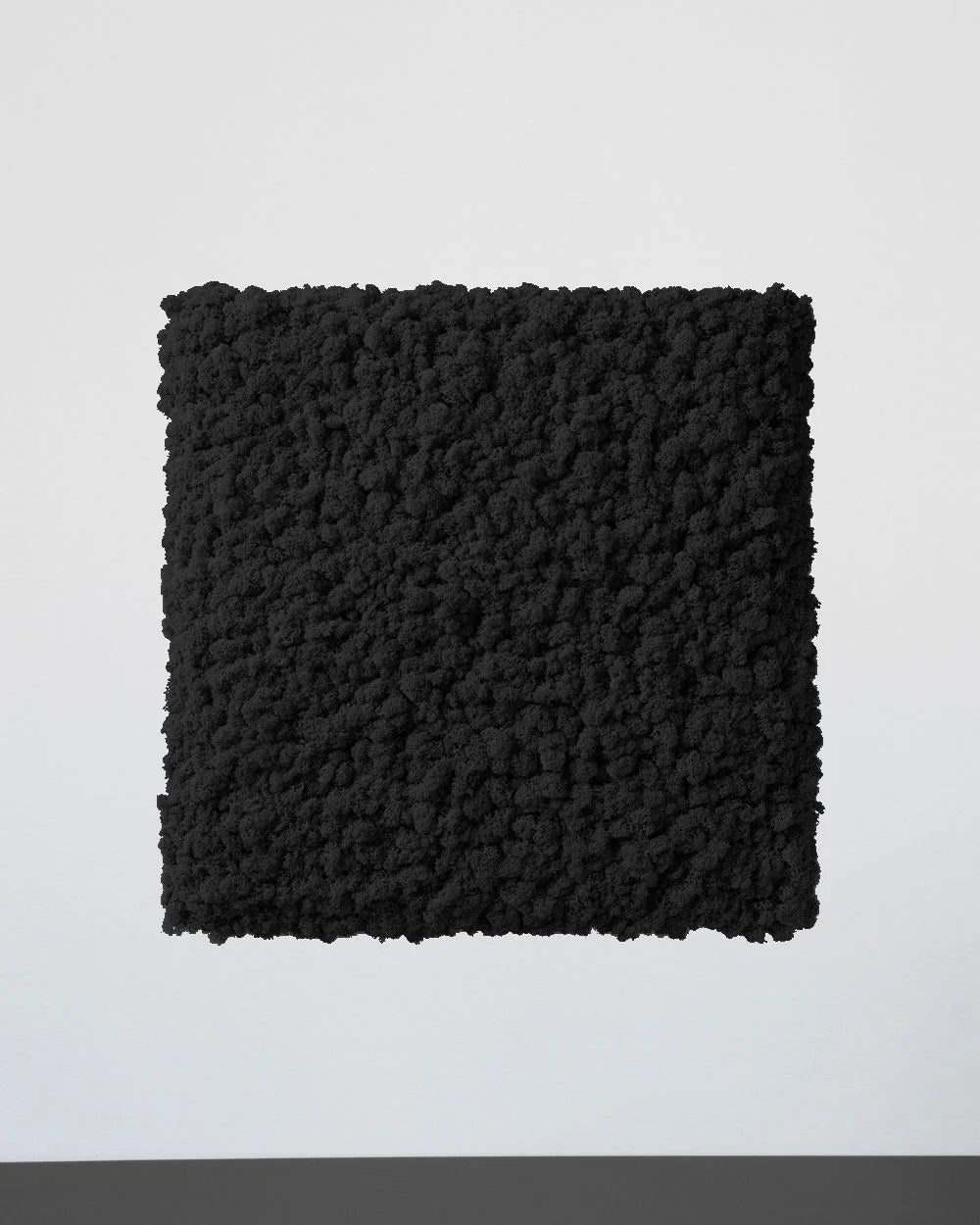 Quadratisches Moospaneel aus echtem Islandmoos für grünes Wanddesign – Schwarz, 50 × 50 cm