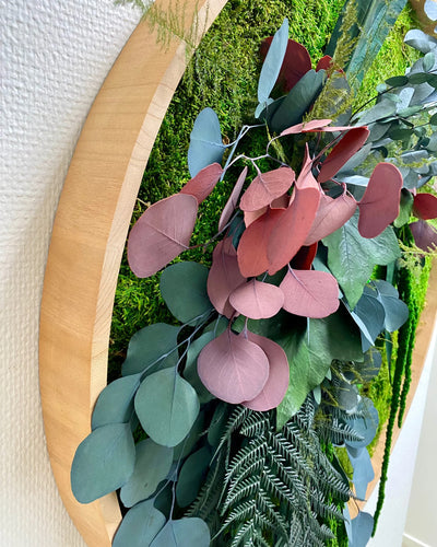 Rund mosstavla Regnskog för väggstyling i hem, kontor och butik – Q 110 cm
