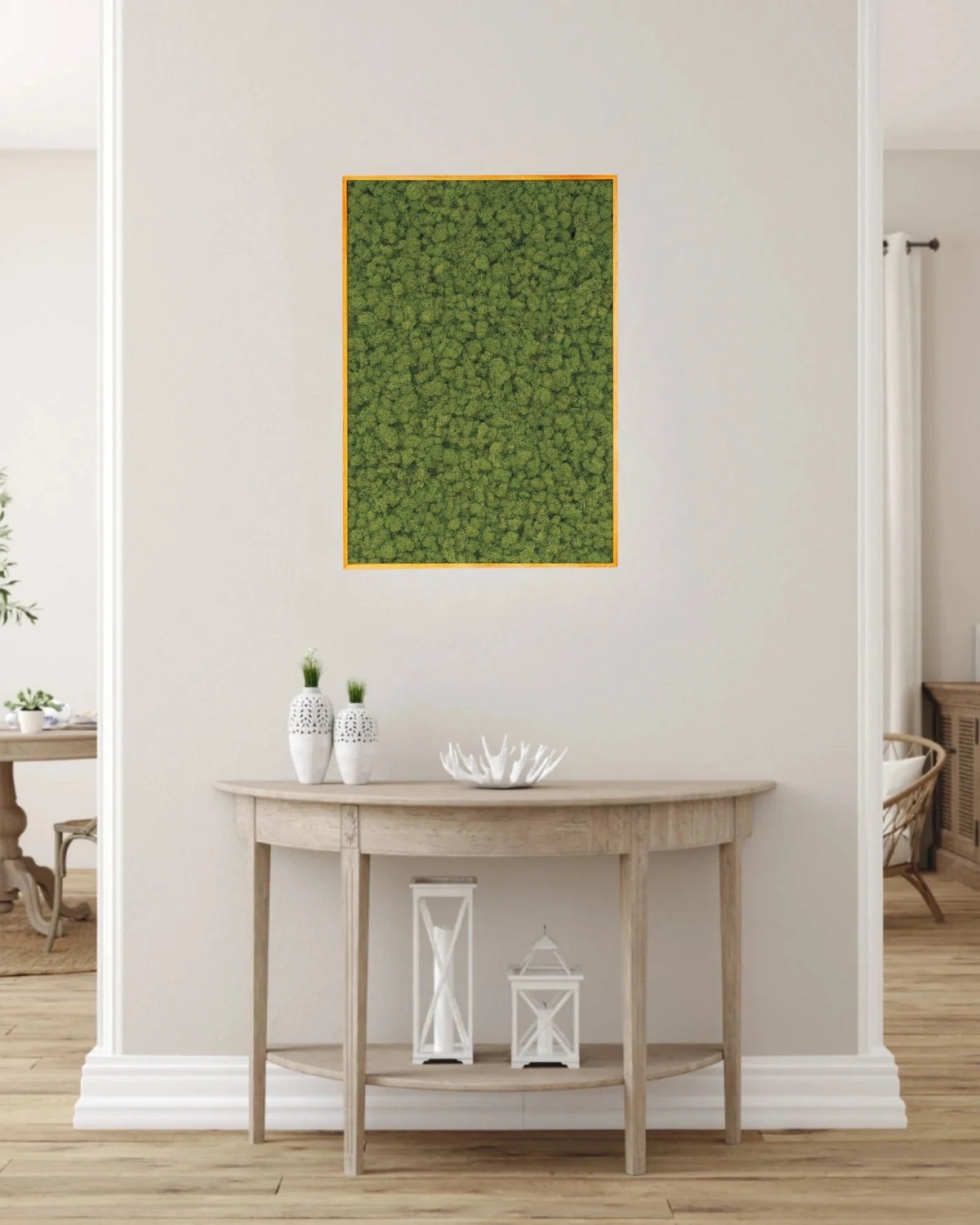 Quadratisches Moosbild mit echtem finnischem Islandmoos