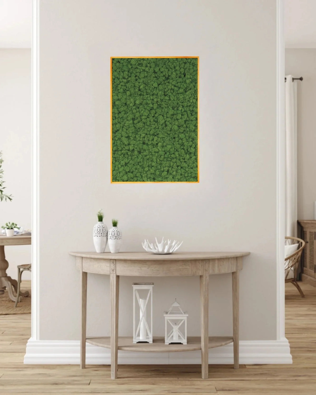 Quadratisches Moosbild mit echtem finnischem Islandmoos
