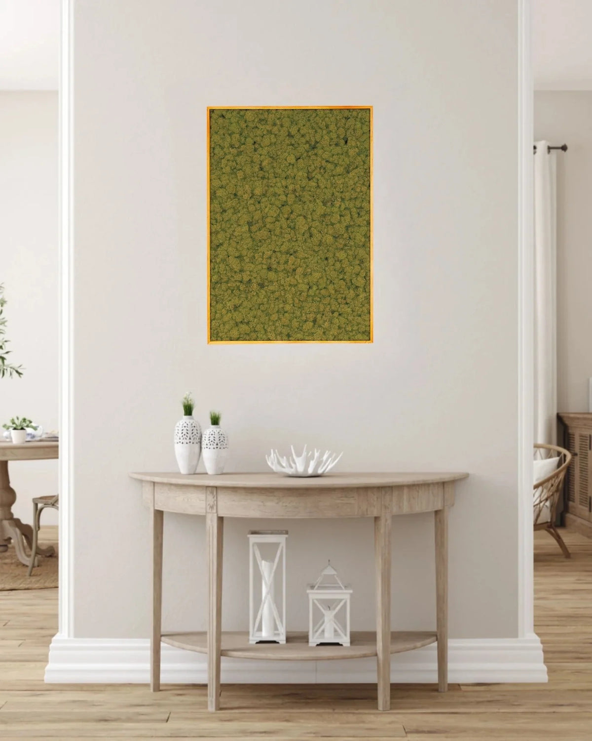 Quadratisches Moosbild mit echtem finnischem Islandmoos