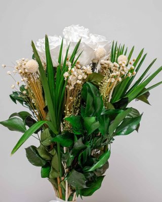 Elfenbeinfarbener Blumenstrauß - Brautstrauß 6 Forever Flora De