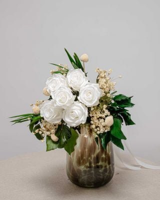 Elfenbeinfarbener Blumenstrauß - Brautstrauß 7 Forever Flora De